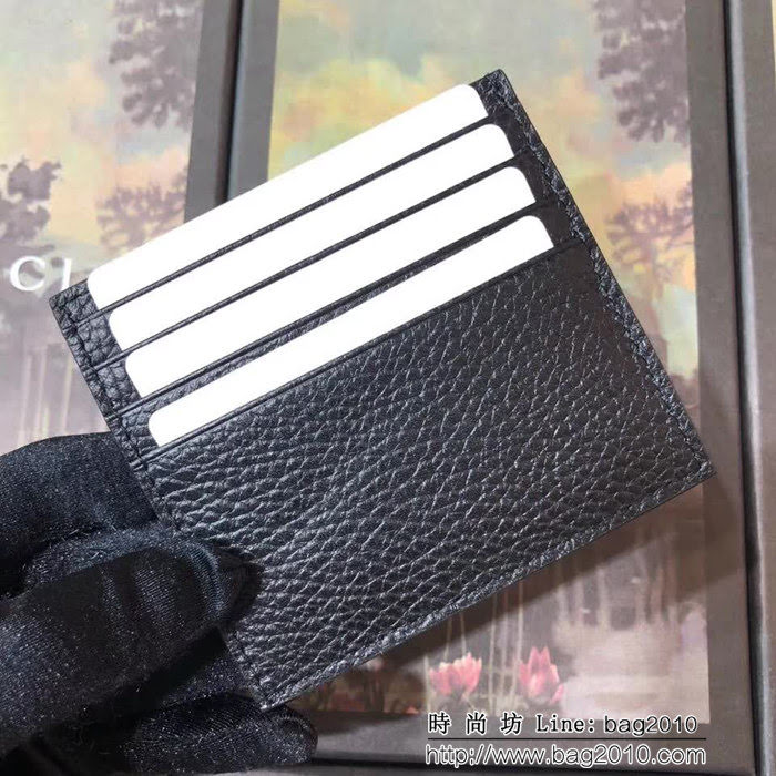 GUCCI古馳 頂級原單 早秋新品 雙色牛皮 女士卡片夾  524305 黑配粉 WTG2065